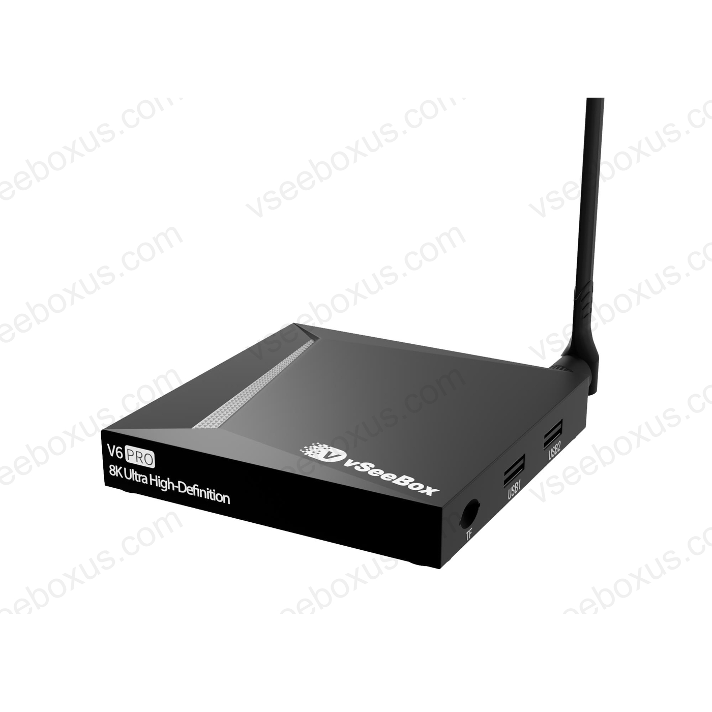 vSeeBox V6 Pro product image with streaming box and remote
